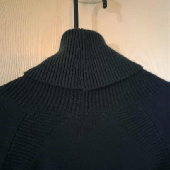 Smart wool Sweater Women's In-Green Edge wood Poncho Cow/Neck Ribbed sleeves - Picture 4 of 6